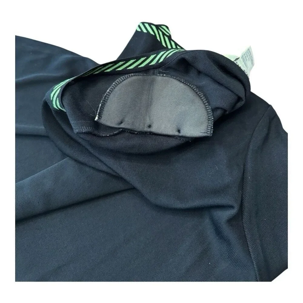 Exclusively Misook Knit Black Short Sleeve Green Stripes Acrylic Pullover Sz XL